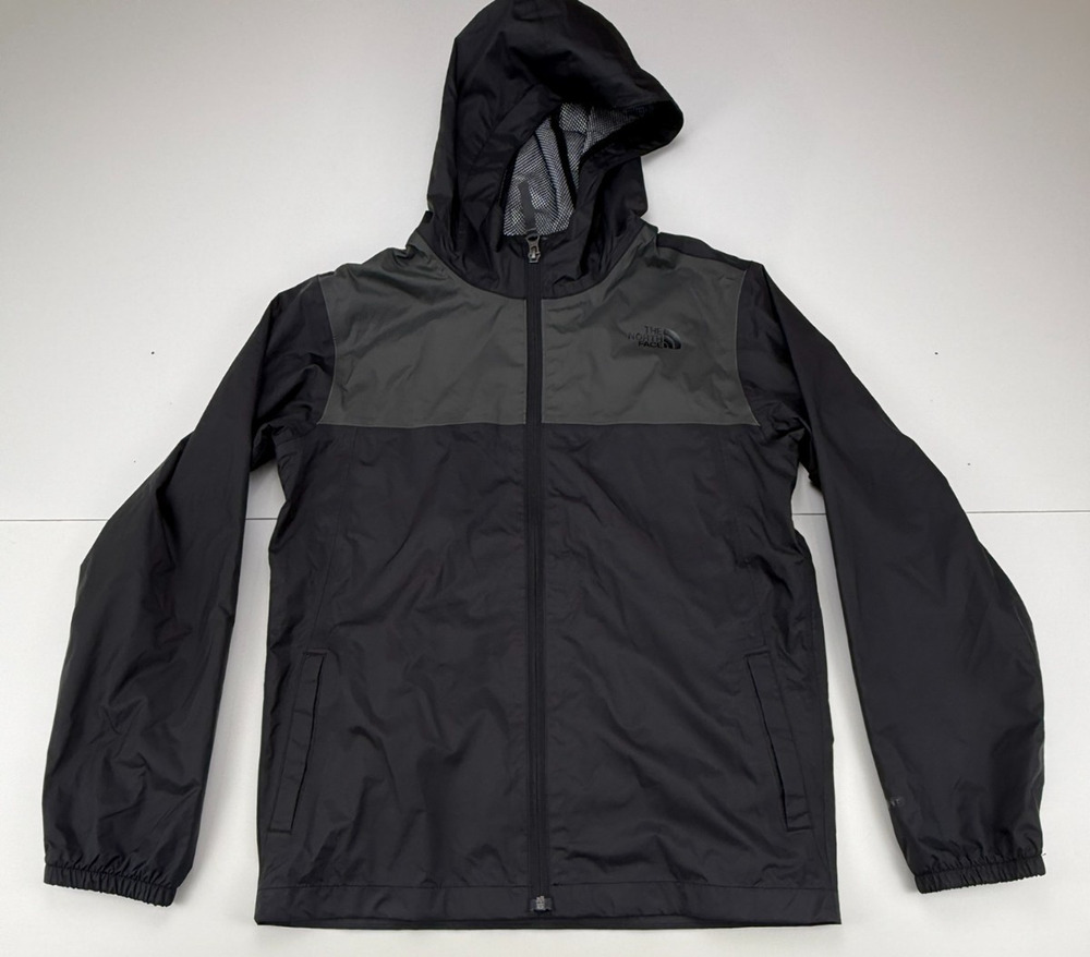 The North Face Zipline Rain Jacket Boys L 14/16 Black DryVent Hooded